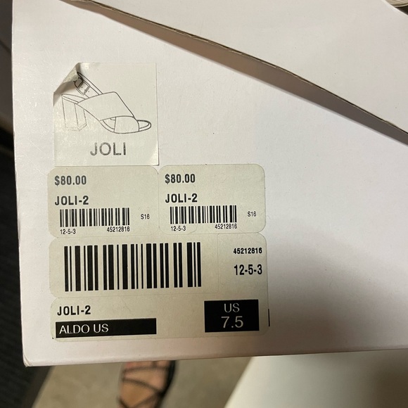 ALDO Joli blue suede chunky stack heel with rose gold buckle size 7.5 US - Picture 6 of 8